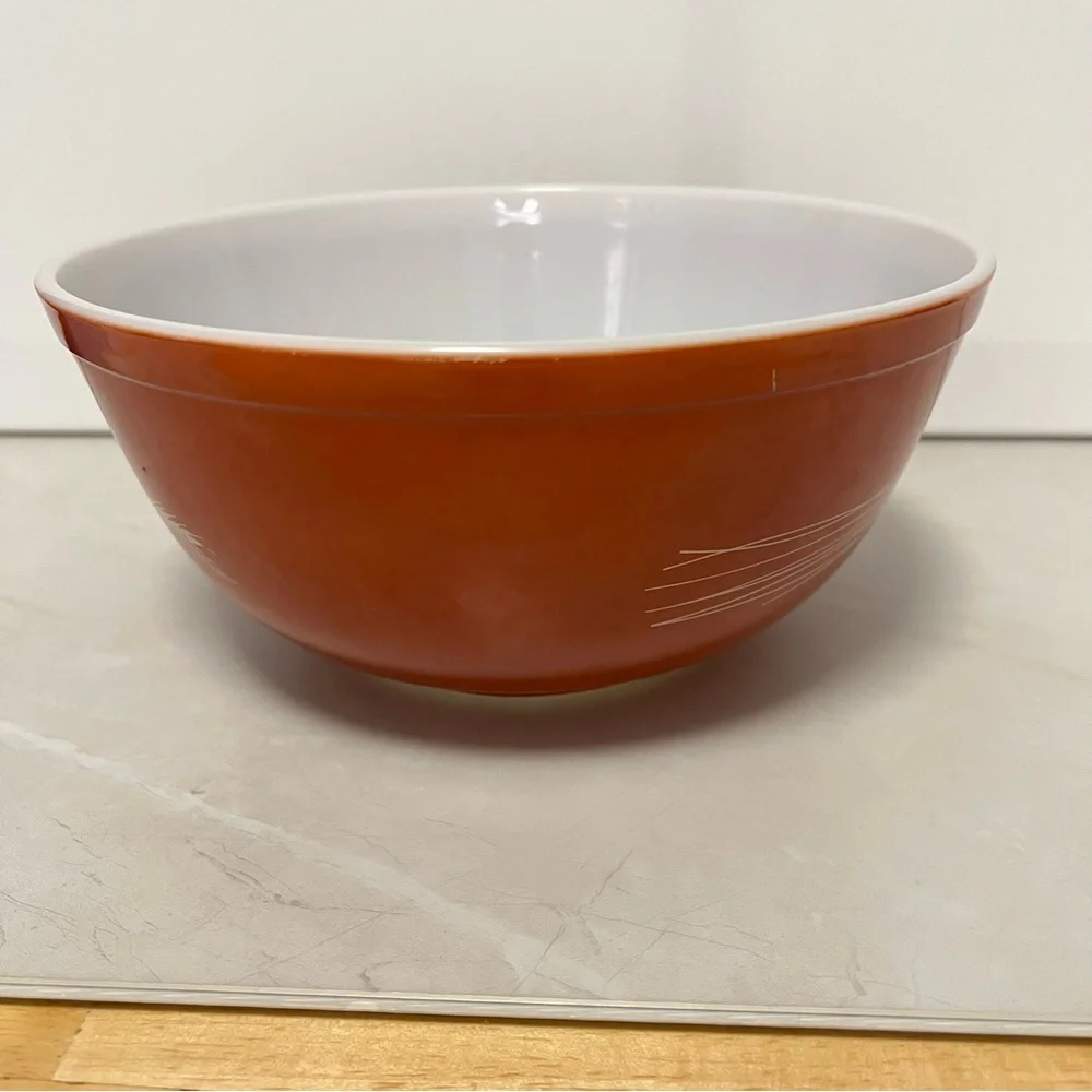 PYREX 403 Autumn Harvest Mixing Bowl Vintage 80’s Orange Wheat Collectible
